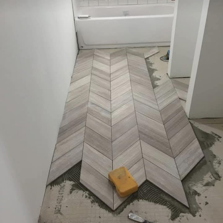 Carrelage chevron